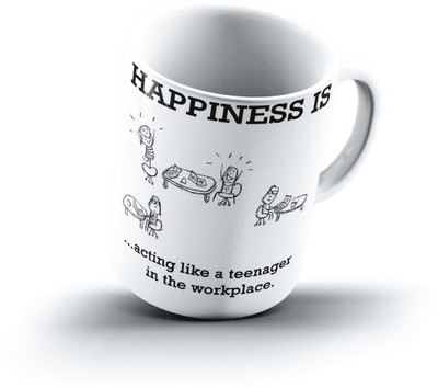 

Ucard Happiness Is2304 Bone China, Ceramic, Porcelain Mug(325 ml), Multicolor