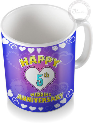 

SKY TRENDS 5th Happy Wedding Anniversary Coffee Ceramic Mug(320 ml), White