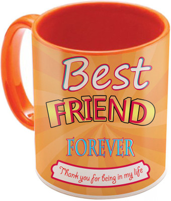 

SKY TRENDS Valentine Gift for Girlfriend Love Printed I Love U Forever Perfect for Her Him Wife Fiance Anniversary And Birthday STGD116 Ceramic Mug(325 ml), Orange