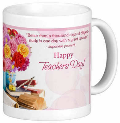 

Exoctic Silver Happy Teacher's Day 006 Ceramic Mug(300 ml), Multicolor