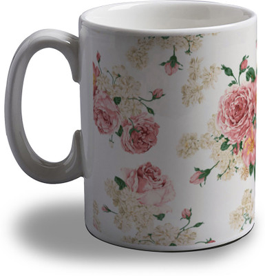 

Artifa Floral Design Porcelain, Ceramic Mug(350 ml), Multicolor
