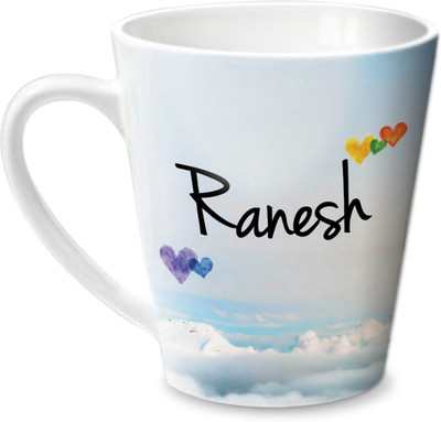 Hot Muggs Simply Love You Ranesh Conical Ceramic Mug(315 ml)