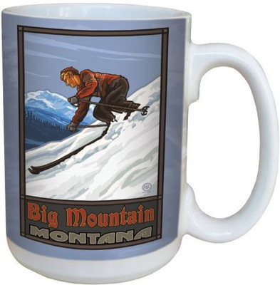 

Tree-Free Greetings Greetings 79340 Big Mountain Montana Downhill Skiing by Paul A. Lanquist Ceramic with Full-Sized Handle, 15-Ounce, Multicolored Ceramic Mug(60 ml), Multicolor