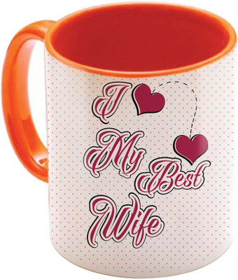 

SKY TRENDS Wonderful & Best Valentine Orange Gift For GirlFriend,Boyfriend,Husband,Wife,Friend Design Cod 086 Ceramic Mug(325 ml)