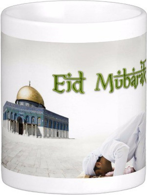

Exoctic Silver Eid Mubarak AB009 Ceramic Mug(300 ml), Multicolor