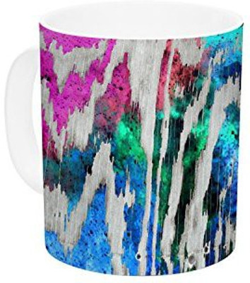 

Kess InHouse InHouse Caleb Troy Zebra Wood Galaxy Rainbow Ceramic Coffee, 11 oz, Multicolor Ceramic Mug(60 ml)