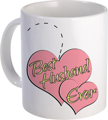 

SKY TRENDS Best Husband Ever Forever For A Wonderfuly Gift To Anniversery And Specialy For VAlentine Day Design (100) Ceramic Mug(320 ml), White