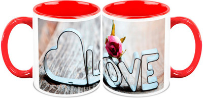 

Homesogood Vintage Love (Set Of 2) Ceramic Mug(325 ml, Pack of 2)