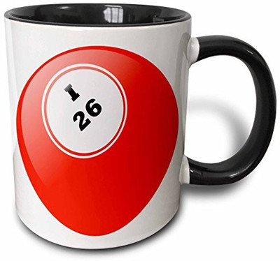 

3dRose mug_50294_4 Bingo I 26 Two Tone Black, 11 oz, Black/White Ceramic Mug(60 ml), Multicolor