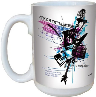 

Tree-Free Greetings Greetings lm44273 Joyful Noise: Psalm 33:3 Ceramic with Full-Sized Handle, 15-Ounce Ceramic Mug(60 ml), Multicolor