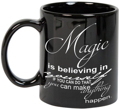 

Prithish Magis is Believing in Yourself Black Ceramic Mug(330 ml), Multicolor
