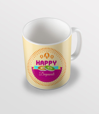 

SKY TRENDS sky trends # D005 diwali gift set Ceramic Mug(325 ml), White
