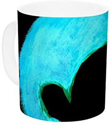 

Kess InHouse InHouse Theresa Giolzetti Blue Moon Bunny Aqua Paint Ceramic Coffee, 11 oz, Multicolor Ceramic Mug(60 ml)
