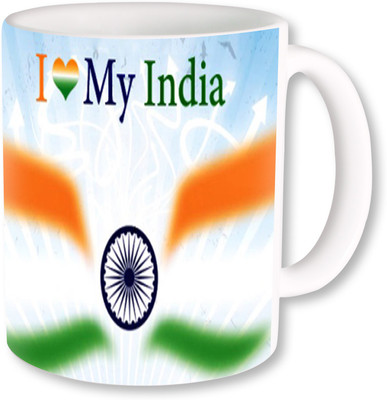 

PhotogiftsIndia I Love My India Ceramic Mug(325 ml), Multicolor