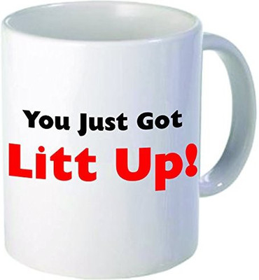 

Rikki Knight Knight You Just Got Lit Up Funny Quotes Design Ceramic Coffee Cups, 11 oz, White Ceramic Mug(60 ml), Multicolor