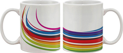

Artifa Colourful Track Porcelain, Ceramic Mug(350 ml), Multicolor
