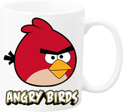 TeddyMaddy Red Angry Bird Ceramic Mug(350 ml)