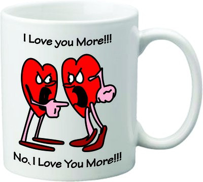 

Prithish I Love You More , No I Love You More Ceramic Mug(330 ml), Multicolor