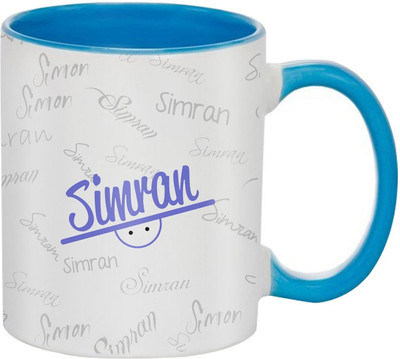 SKY TRENDS Simran Birthday Gift Coffee 350 ML Ceramic Mug(350 ml), Multicolor