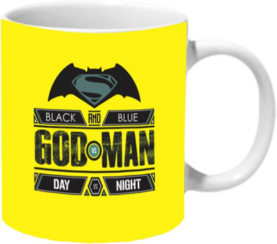 

Mooch Wale God Vs Man Ceramic Mug(325 ml), Multicolor