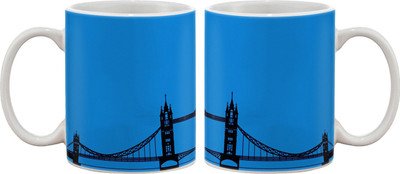 

Artifa London Bridge Porcelain, Ceramic Mug(350 ml), Multicolor