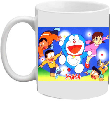 

Raj Laxmi Doreman With Friends White Ceramic Mug(350 ml)