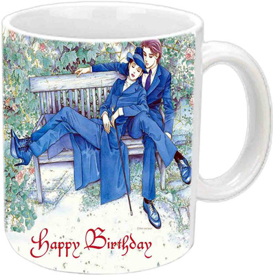 

Raj Laxmi Happy B'day White For Couples Ceramic Mug(3.5 ml)