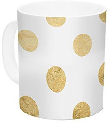 

Kess InHouse InHouse KESS Original Scattered Gold Metallic Ceramic Coffee, 11 oz, Multicolor Ceramic Mug(60 ml)