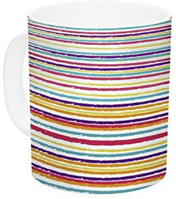 

Kess InHouse InHouse Nika Martinez Summer Stripes Abstract Ceramic Coffee, 11 oz, Multicolor Ceramic Mug(60 ml)