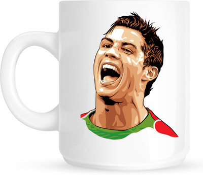 

HuppmeGift Ronaldo Football White Ceramic Mug(350 ml)