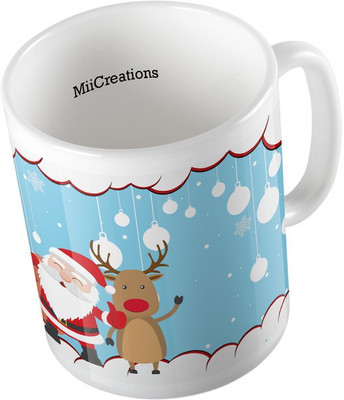 

MiiCreations Printed Merry Christmas Ceramic Mug(325 ml), Multicolor