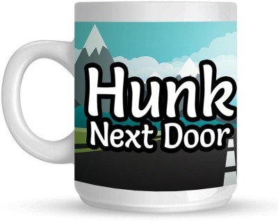 HuppmeGift Hunk White Ceramic Coffee Mug(350 ml)