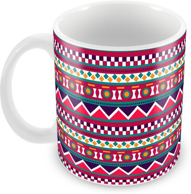 

Tuelip Beautiful Printed Pink Abstract Pattern Ceramic Mug(350 ml), Multicolor