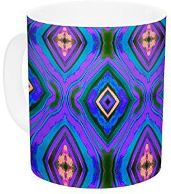 

Kess InHouse InHouse Anne LaBrie Dark Diamond Purple Blue Ceramic Coffee, 11 oz, Multicolor Ceramic Mug(60 ml)
