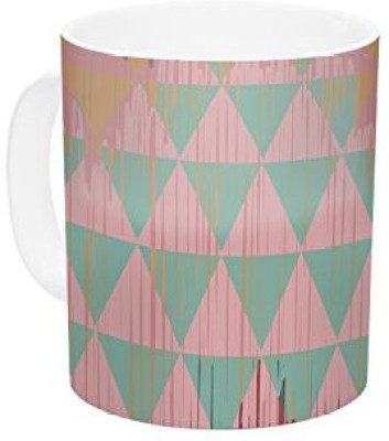 

Kess InHouse InHouse Nika Martinez Ikat Geometrie II Green Pink Ceramic Coffee, 11 oz, Multicolor Ceramic Mug(60 ml)