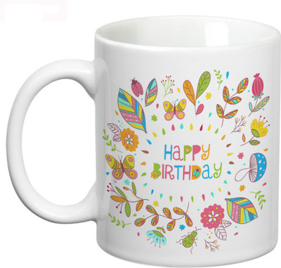 

Prithish Happy Birthday Ceramic Mug(330 ml), Multicolor
