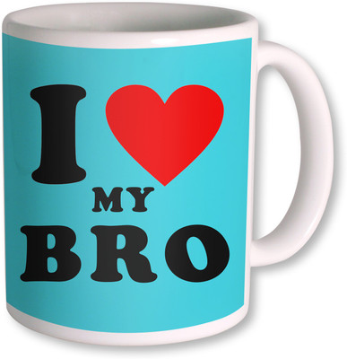 

PhotogiftsIndia I Love Bro Colorfull Ceramic Mug(350 ml), White