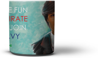 

The Nodding Head 300ml Pirate Navy Blue - Steve Jobs Ceramic Mug(300 ml), Multicolor