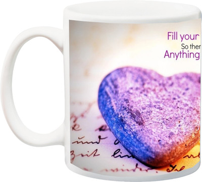 

ME&YOU Gift for Husband/Wife/Girlfriend/Boyfriend/Lover;"Fill your heart with Allah so there is less Space For Anything HD printed Ceramic Mug(325 ml), Multicolor