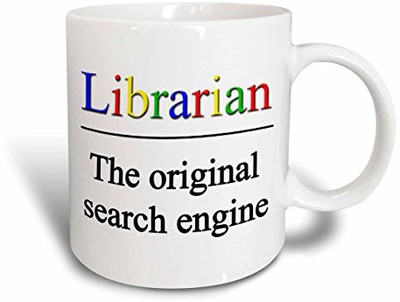 

3dRose Librarian The Original Search Engine Ceramic, 15 oz, White Ceramic Mug(60 ml), Multicolor