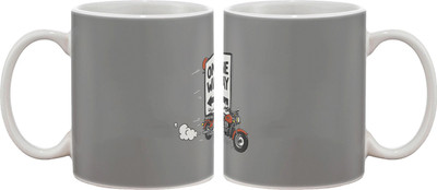 

Artifa One Way Motorcycle Porcelain, Ceramic Mug(350 ml), Multicolor