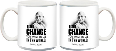 

Posterboy Gandhi - Be The Change Ceramic Mug(350 ml), Multicolor