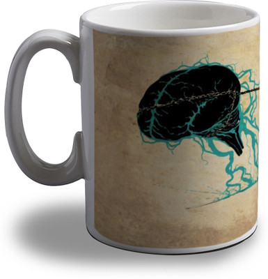 

Artifa Fight Between Heart And Brain Porcelain, Ceramic Mug(350 ml), Multicolor
