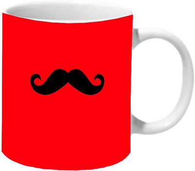 

Mooch Wale How Mooch Coffee -Red (Asymmetrical) Ceramic Mug(325 ml), Multicolor