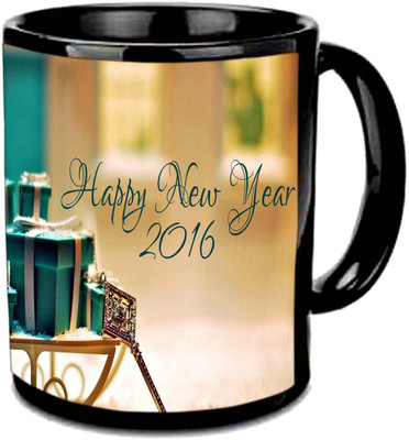 

Raj Laxmi New year gift black Ceramic Mug(350 ml)