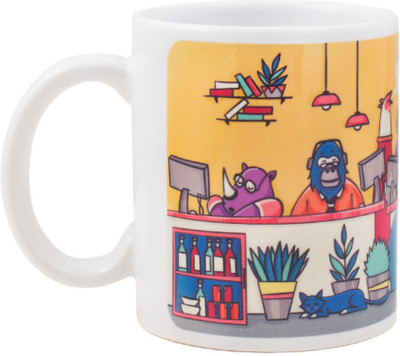 

Chumbak 9 to 5 Ceramic Mug(300 ml), White