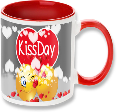

PhotogiftsIndia happy kiss day 002 Ceramic Mug(325 ml), Multicolor