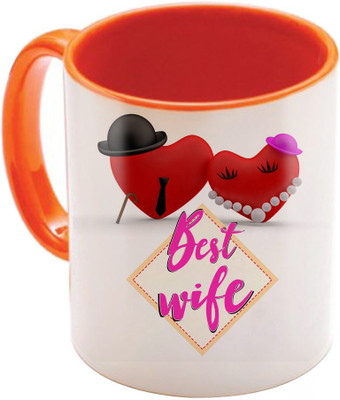 

SKY TRENDS Wonderful & Best Valentine Orange Gift For GirlFriend,Boyfriend,Husband,Wife,Friend Design Cod 042 Ceramic Mug(325 ml)