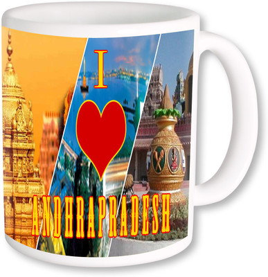 

PhotogiftsIndia I Love Andhrapradesh With Collarge Ceramic Mug(325 ml)