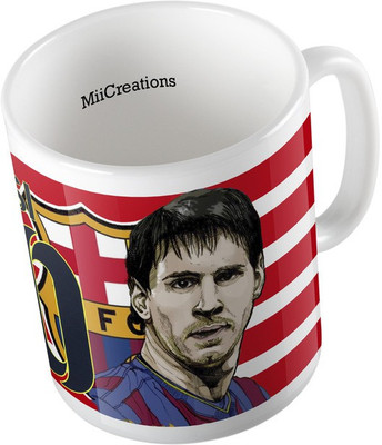 

MiiCreations Printed Messi 10 Ceramic Mug(325 ml), Multicolor